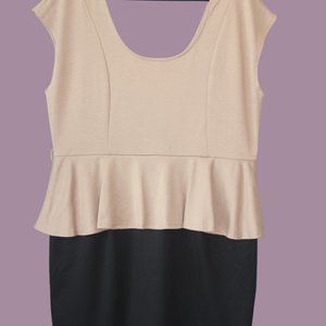 Black and Nude Peplum dress